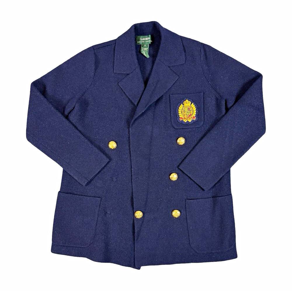 Lauren Ralph Lauren Men’s Blue Double Breasted Crest Blazer Gold Buttons S